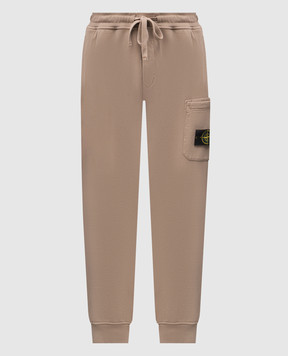 Stone Island Beige joggers with logo L1S156200010S0051
