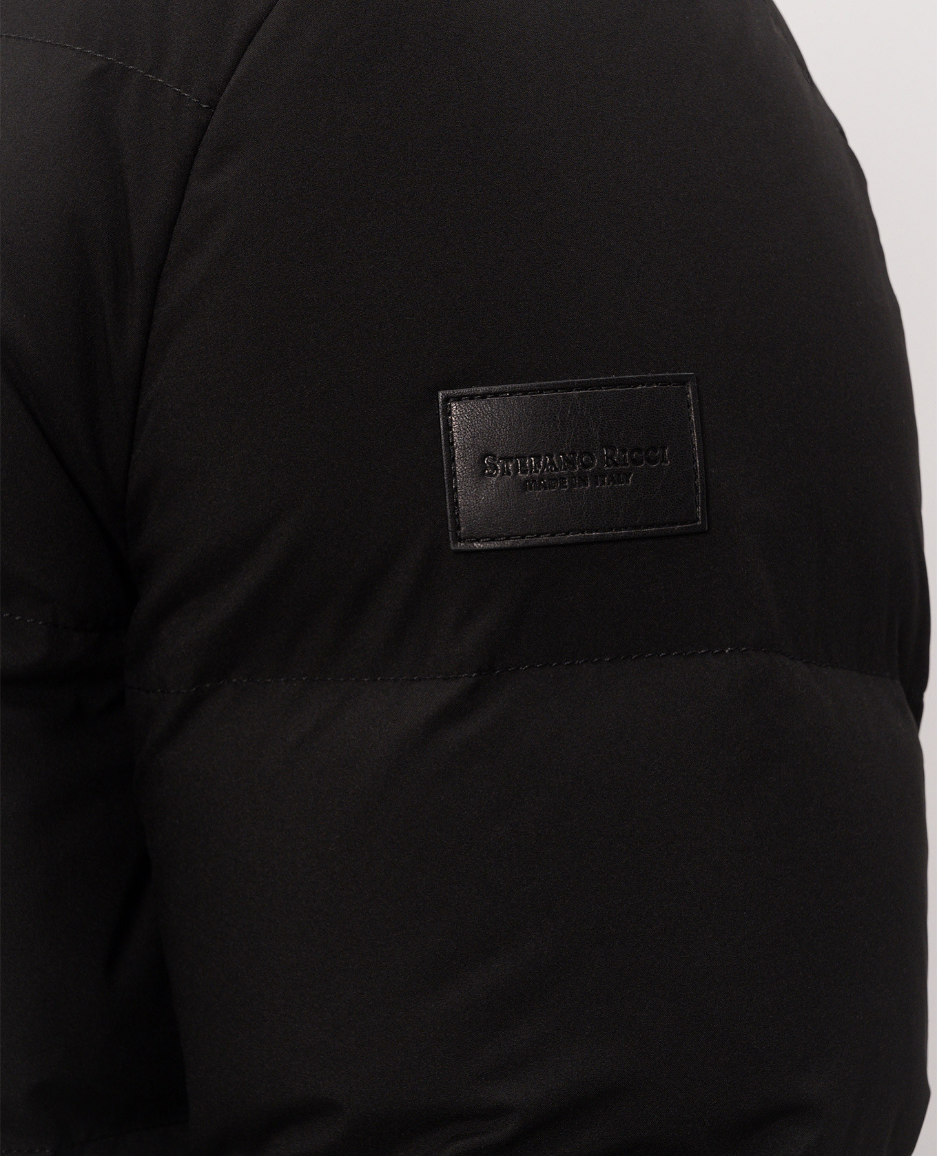 Black down jacket with logo patch Stefano Ricci 5