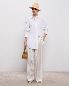 Peserico White shirt with a monil chain A0650301979
