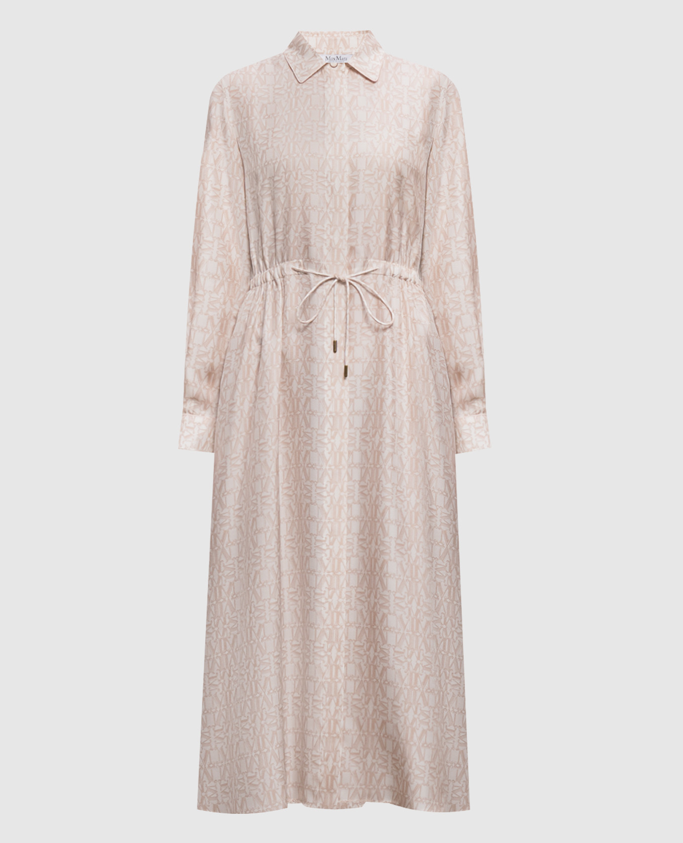 Pink FARAONE silk shirt dress