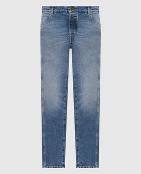 Balmain Blue jeans with a worn effect HH1MI115DG26