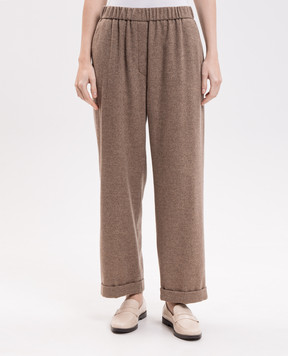 Peserico Brown pants with lurex P0403604314