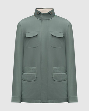 Enrico Mandelli Green wool jacket with logo 3T544A4531