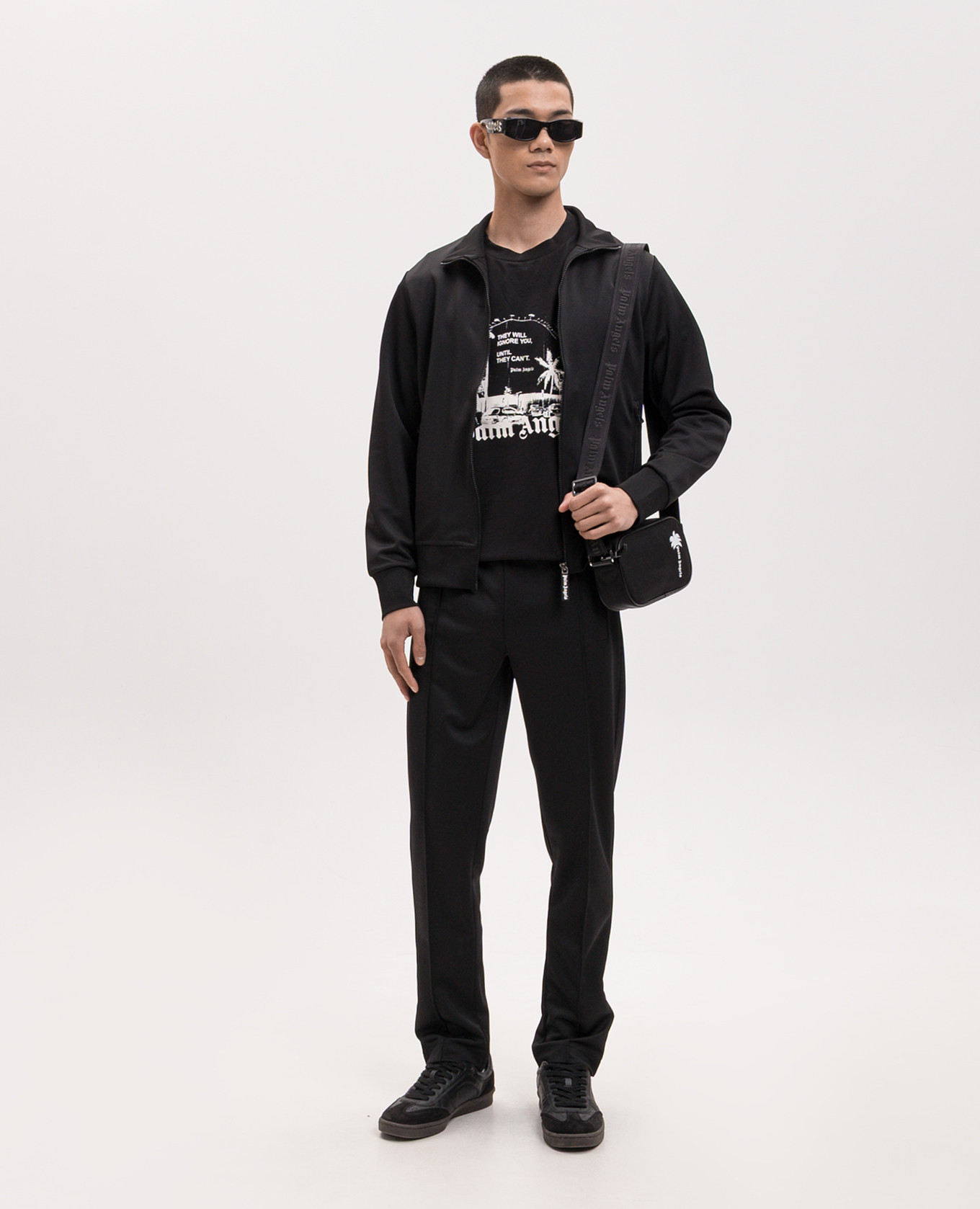 Black sweatpants with logo print Palm Angels 2