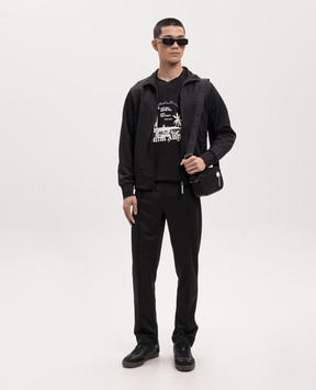 Palm Angels Black sweatpants with logo print PMCJ048S26FAB001