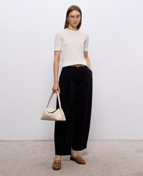 Max Mara Ivory TAGENDA silk and wool top MSTAGENDA