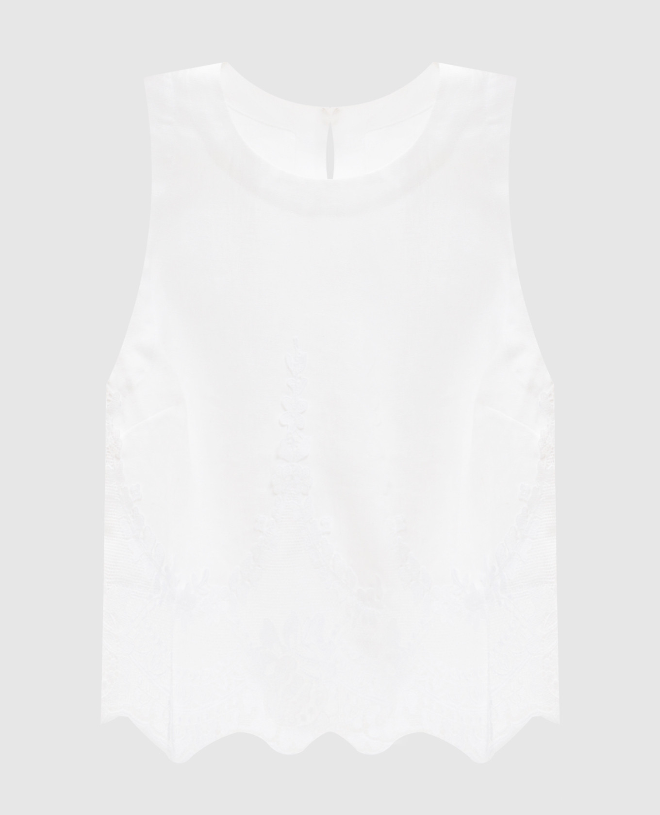 White linen top with lace
