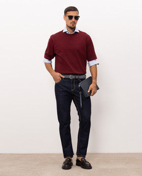 Dolce&Gabbana Blue jeans with logo patch GYJCCDG8NI2