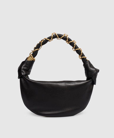 Czarna skórzana torba typu hobo AMALIA