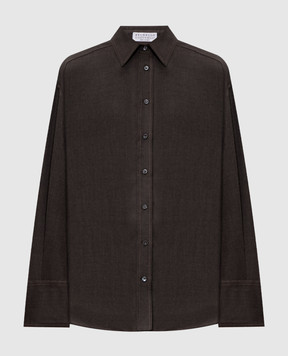 Brunello Cucinelli Brown wool shirt MP550M1M06