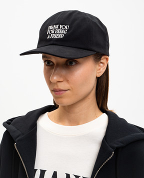 Ami Paris Black cap with embroidered inscription UCP283AW0041w