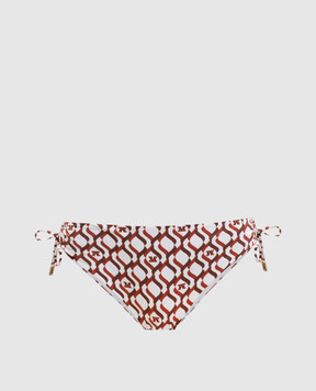 Max Mara White SIBILLA swimsuit panties with branded print BCHSIBILLA