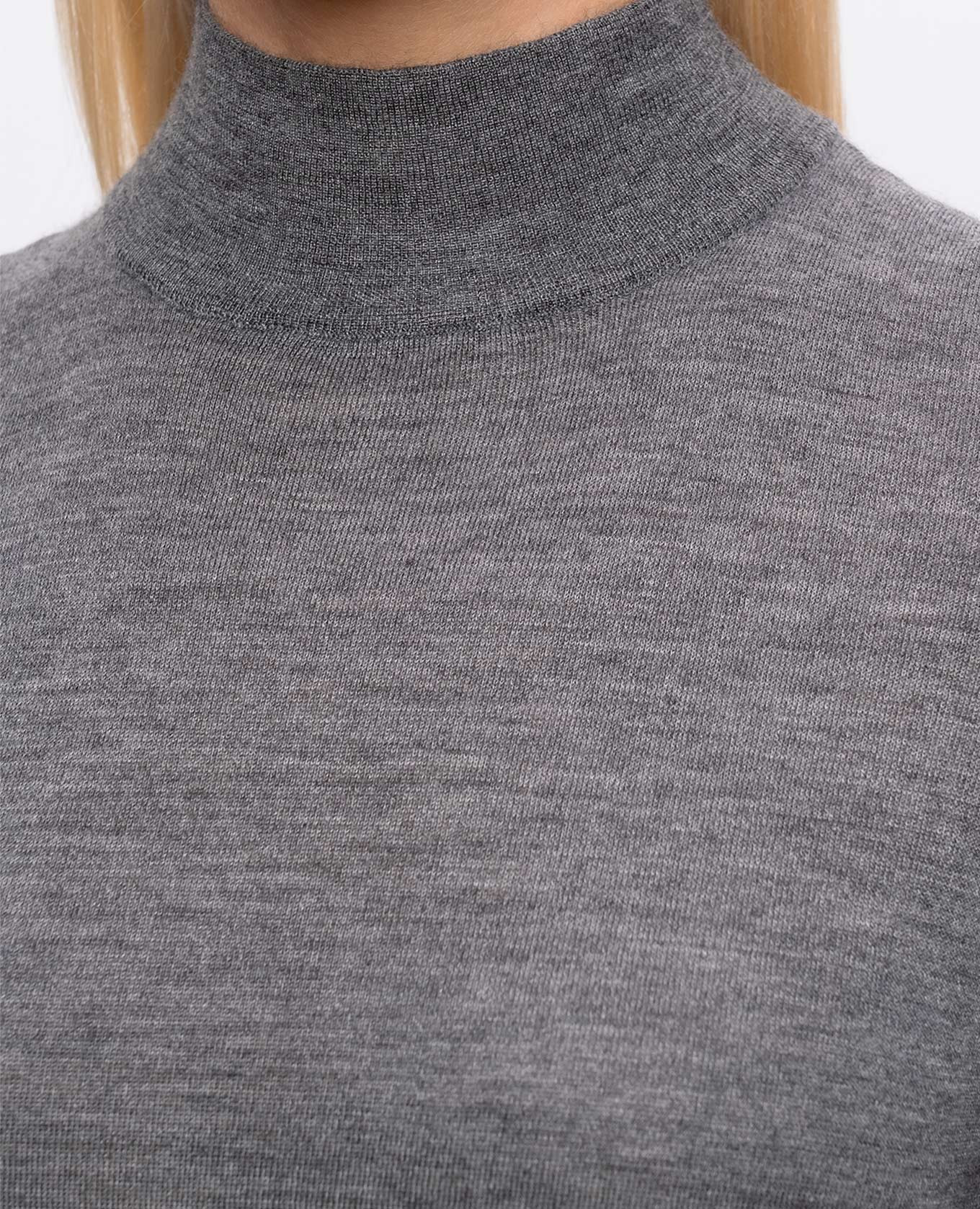 Grey melange cashmere and silk top Brunello Cucinelli 5