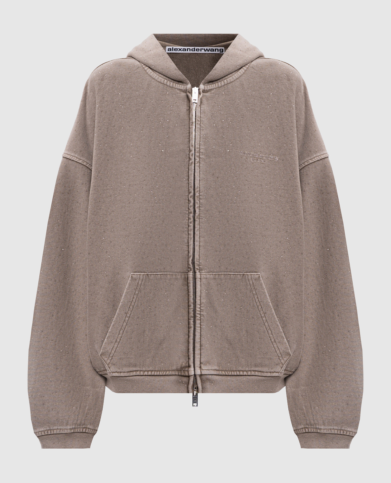 Khaki sports jacket with crystals