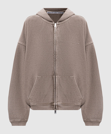 Khaki sports jacket with crystals