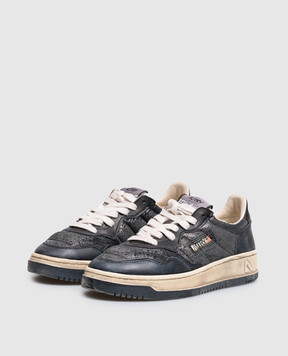 AUTRY Black leather Super Vintage sneakers AVLWAD03