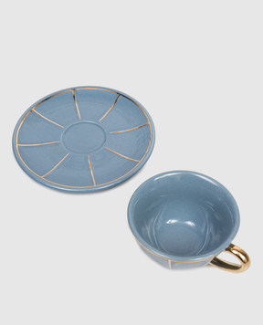 Bitossi Home Blue porcelain coffee cup and saucer FTB00513