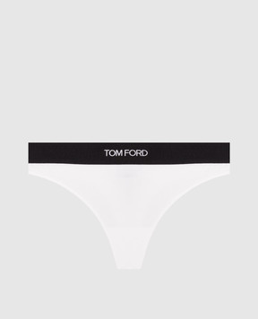 Tom Ford White thong panties with logo pattern KNJ009JEX011