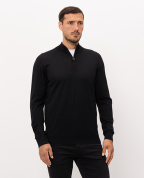 Stefano Ricci Black wool jumper with zipper K303025L01F26345