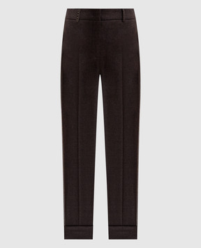 Peserico Brown wool and cashmere pants A04753D03358