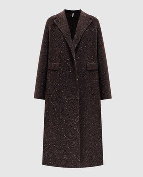 BOBOUTIC Brown coat with wool and cashmere 5168
