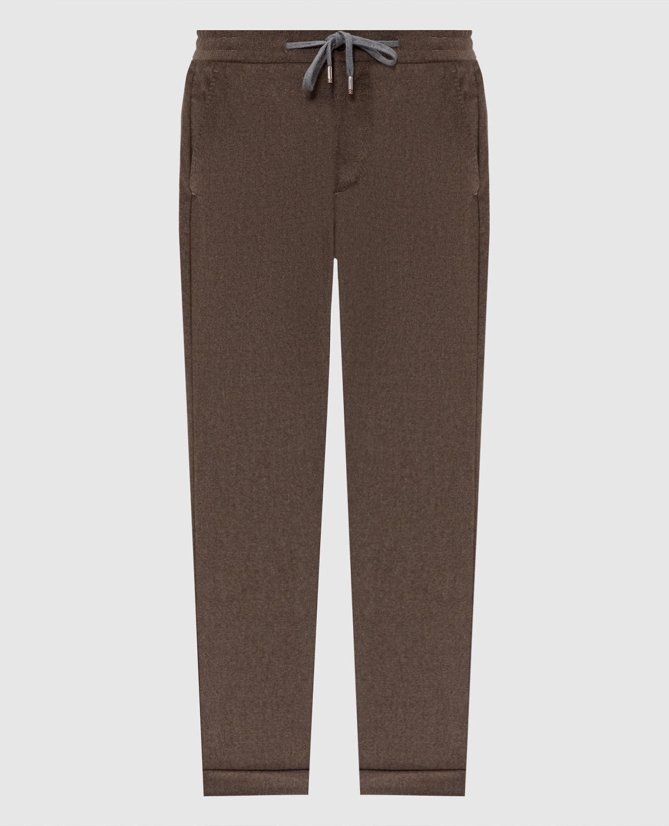 Brown wool and cashmere pants