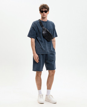 Off-White Blue shorts with logo print 44MCI013S26F005
