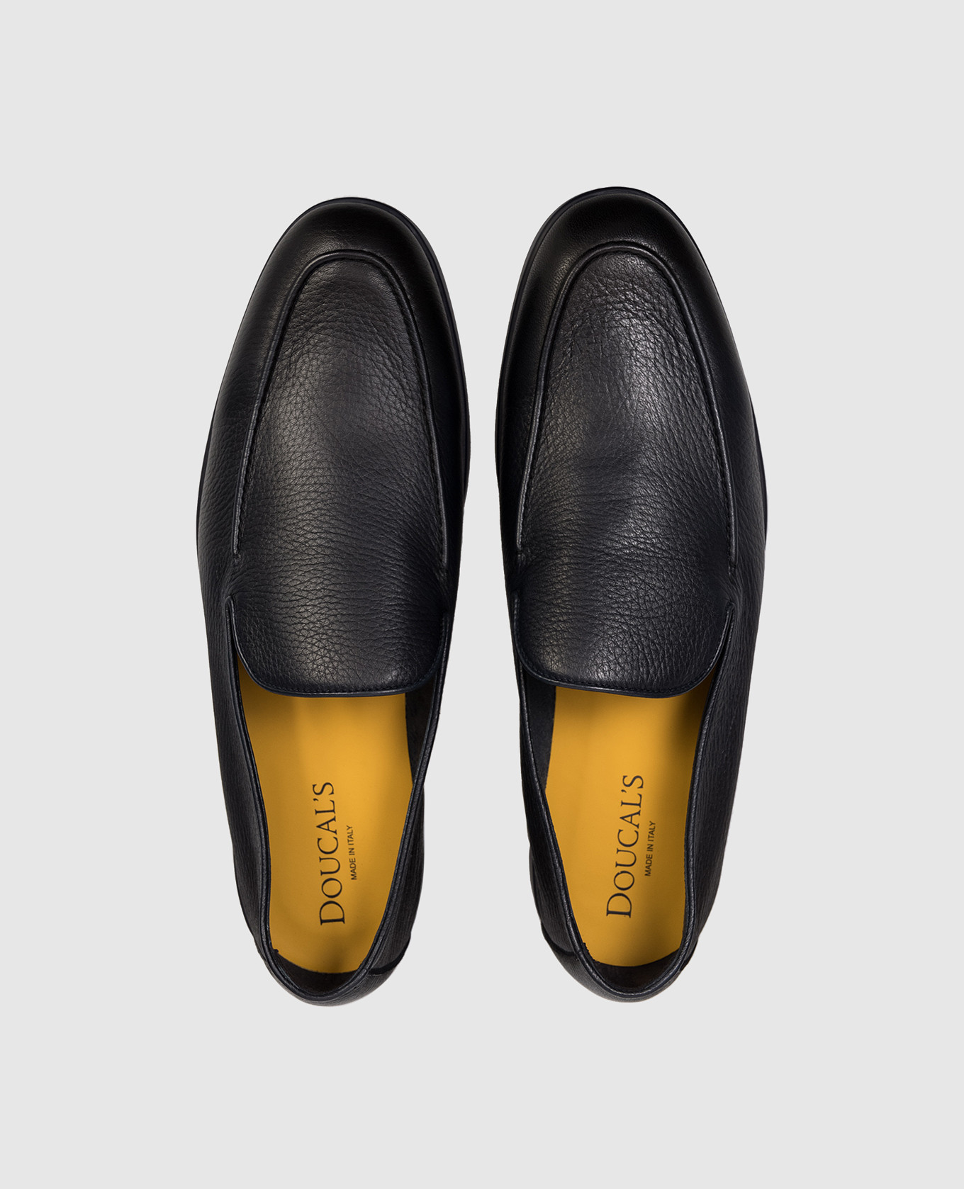 Blue leather loafers with logo Doucal's 4