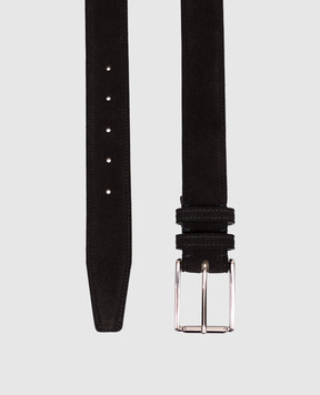 Kiton Black suede belt USCA006N00108
