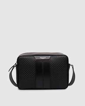 Serapian Black leather bag with logo SRSTSMML739424ACG2