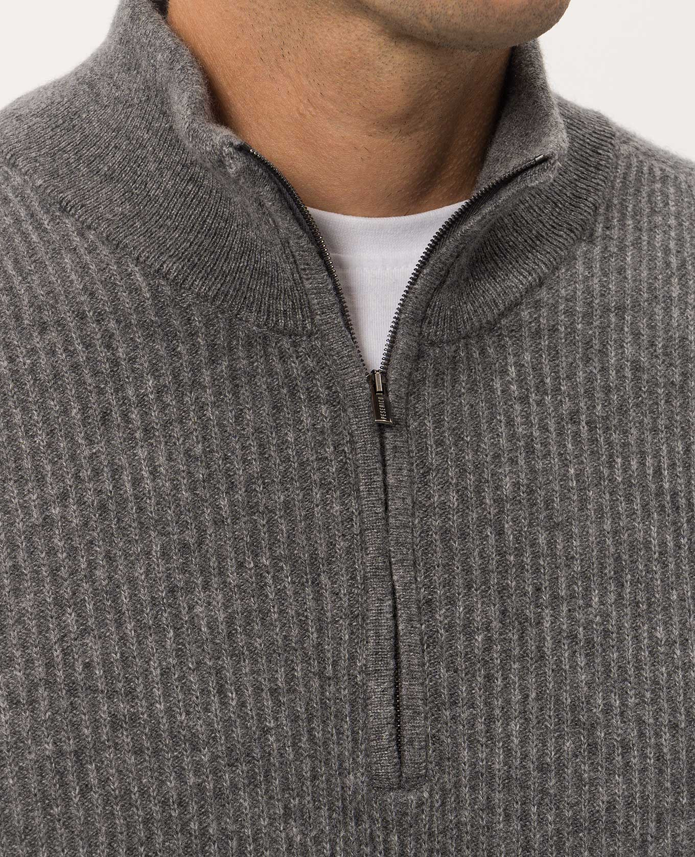 Gray cashmere jumper with zipper Peserico 5