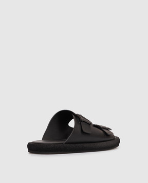 Iceberg Pablo black leather flip-flops IU1859