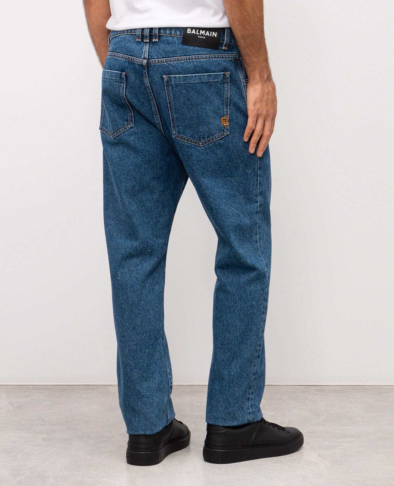 Blue jeans with logo Balmain 4