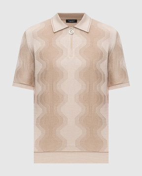 Stefano Ricci Beige silk polo with emblem K818105P31F26171