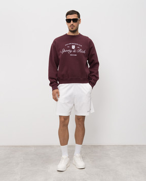 Sporty & Rich Burgundy sweatshirt with logo embroidery ST09875412RE02