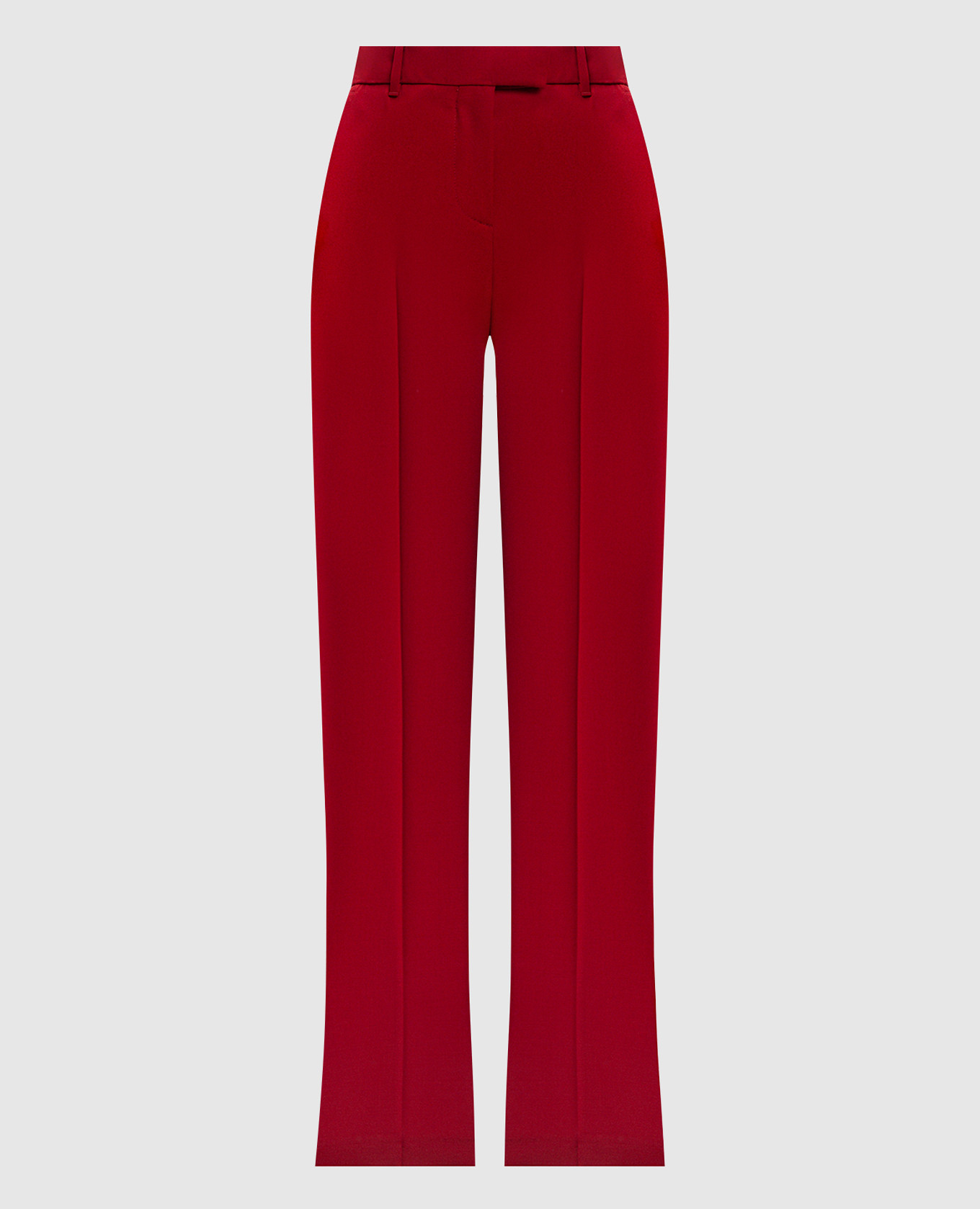 Red wool flared pants