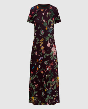 La DoubleJ Burgundy printed midi dress DRE0247JER002ZOF02