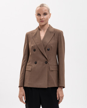 Max Mara UMICO brown double-breasted wool jacket MSTUMICO