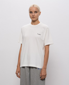 Vetements Ivory T-shirt with contrast print MH27TR220Ww