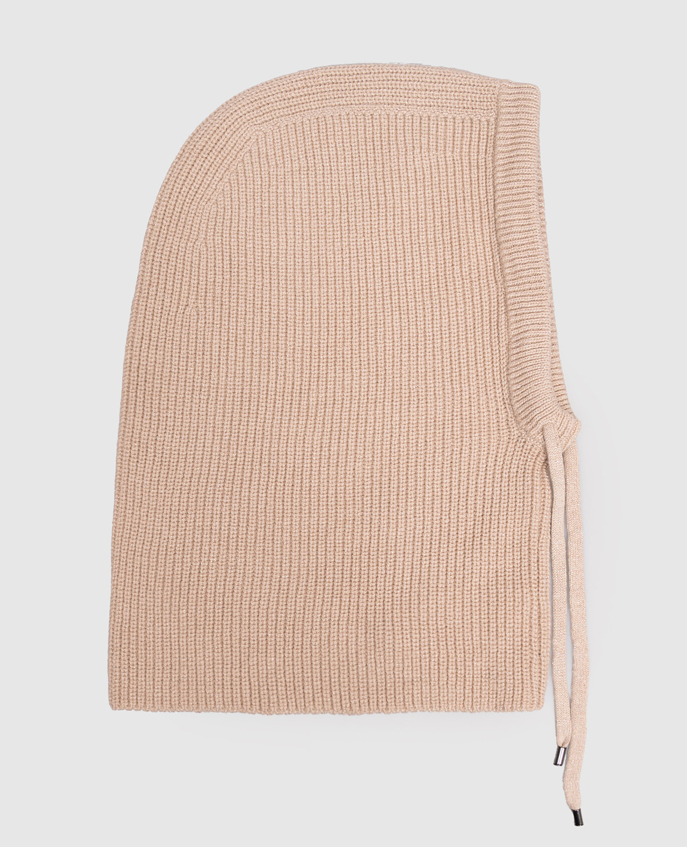Beige wool and cashmere hood