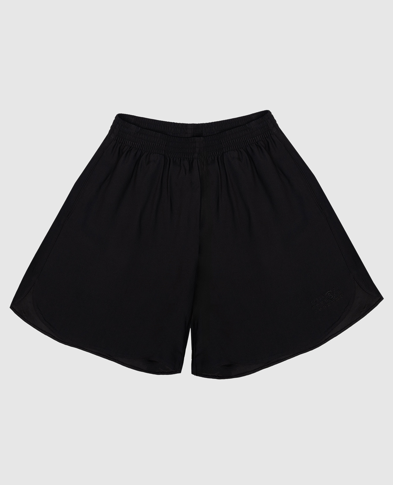 Children's black shorts with embroidered emblem Maison Margiela MM6