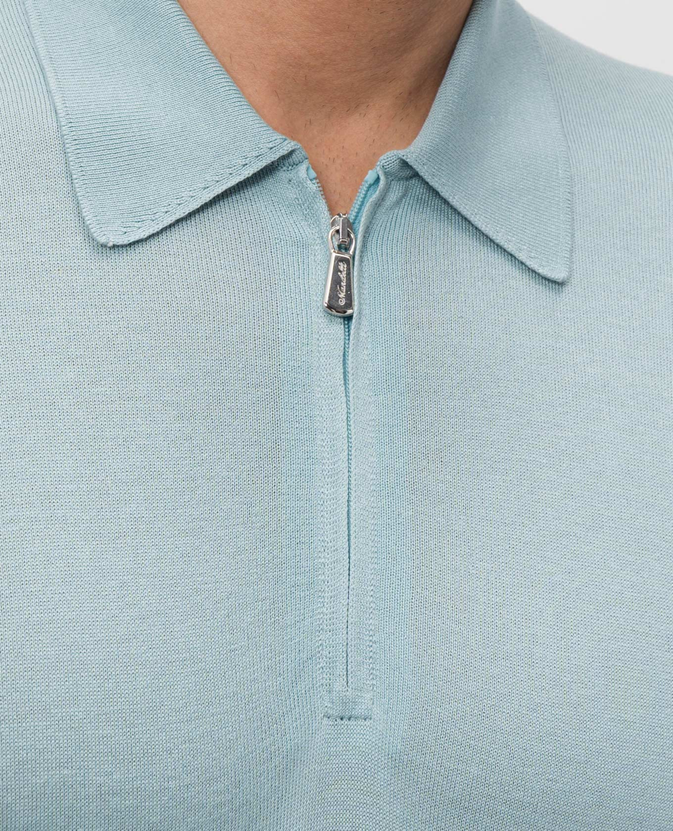 

Green silk polo shirt Enrico Mandelli