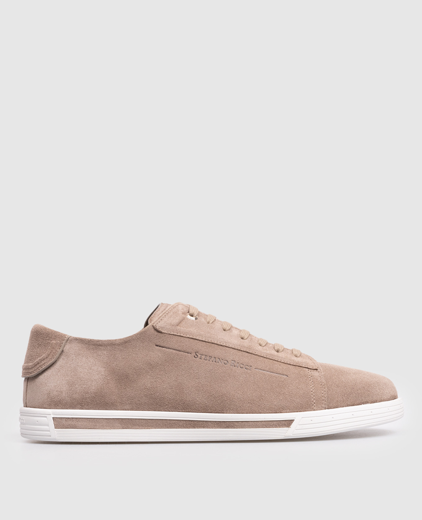 

Brown suede sneakers with logo Stefano Ricci
