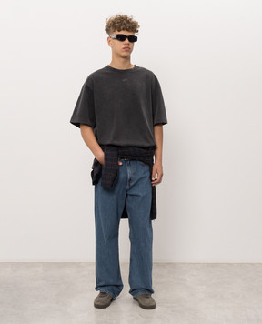 Off-White Gray T-shirt with Swimming print 44MAA120F26J00T