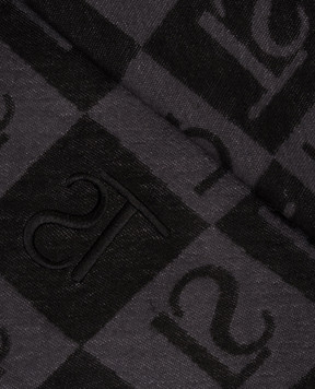 Twinset Gray scarf with monogram pattern 262TO5460