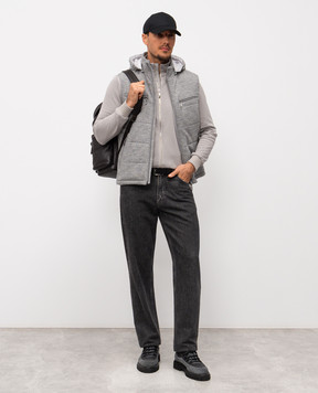 Doriani Cashmere Gray patterned wool gilet A405CAPTJ3N