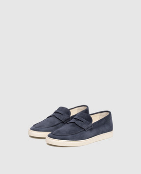 Brunello Cucinelli Blue suede loafers MZUSOLP312