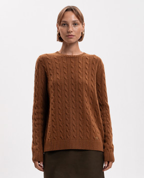 Valentino Brown cashmere sweater with a pattern 9B3KC75HAF1