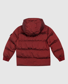 Stone Island Children's burgundy down jacket with logo patch L2S164100006S001914