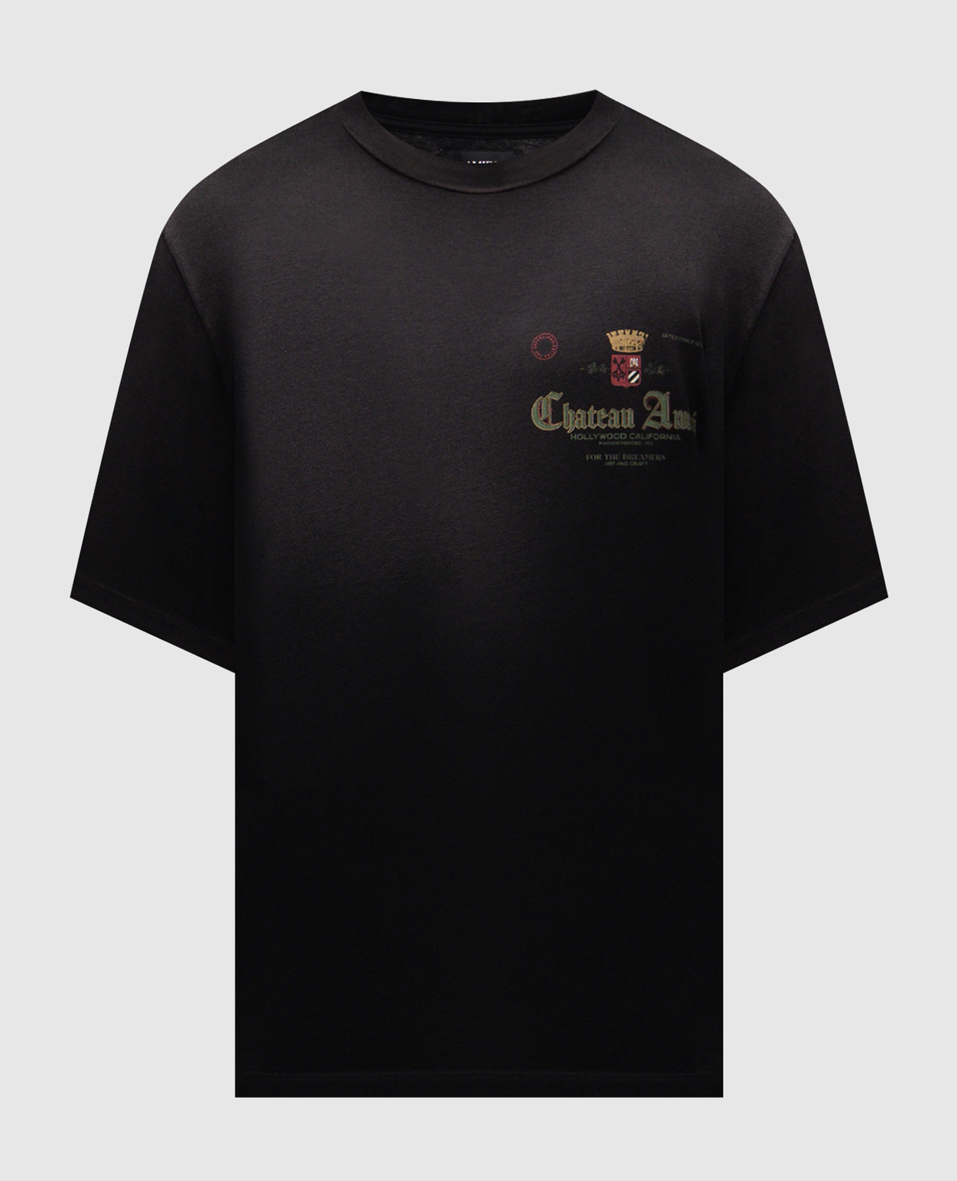 Chateau Crown black t-shirt with vintage effect AMIRI